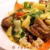 Recept p hstgryta med flskktt, vitkl, paprika och pple