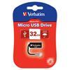 Verbatim Micro USB Drive 32GB - Black - 44051