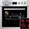 Edelstahl Einbauherdset HES 6033 Kochfeld Grill Hei lu Timer Uhr