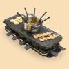 8 Person Raclette Party Grill w Fondue Set Electric Countertop Indoor Griller
