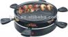 Six person use raclette grill with pilot light