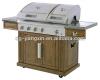 Split lid 5 burner bbq gas grill