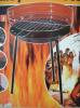 NEW 36cms ROUND PORTABLE BBQ BARBEQUE GRILL & STAND.