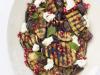 Aubergine vom Grill mit Mozzarella mit Granatapfel