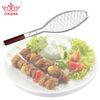 Bbq grill basket single fish with wooden handle good partner for bbq direct sale by factory