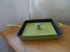Green Cast Iron Enamel Panini Press Grill Skillet Pan