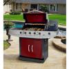 Brinkmann 5-Burner Gas Grill with Side Burner, Red