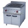 Lava rock grill with cabinet